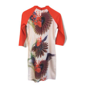 Zara Dress Rare Retro Tribal Print Orange Long Sleeve Small